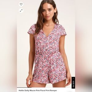 Hottie Dotty Mauve Pink Floral Romper